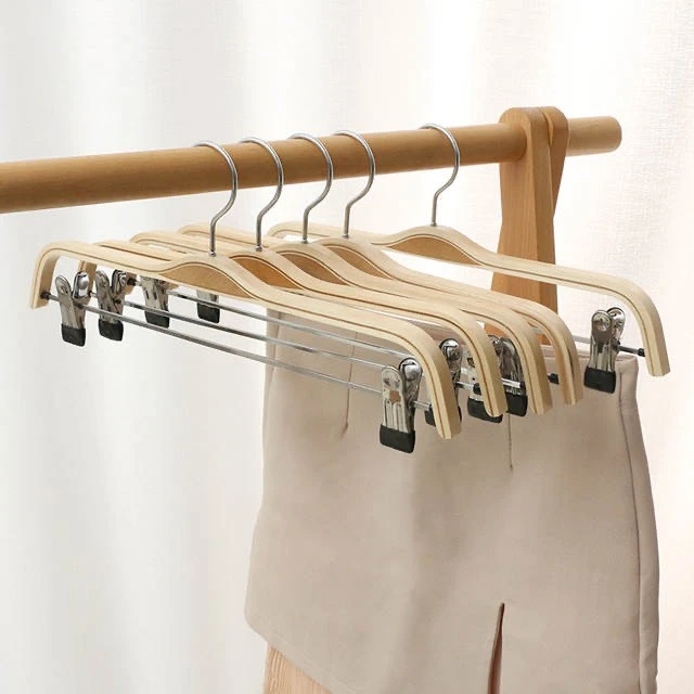 Laminated Bentwood Pants Hanger With Clips